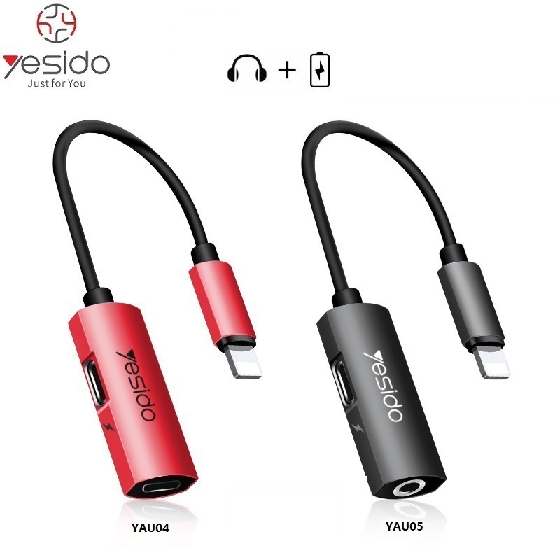 yesido 苹果7耳机转接线 2合1音频转接线 iphonex手机充电线