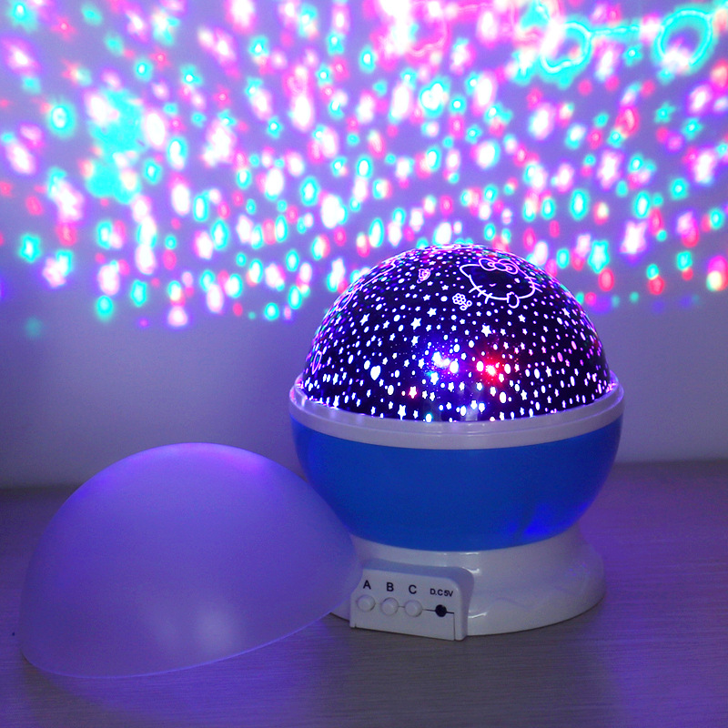 新款充電旋轉浪漫星空投影燈led滿天星創意USB兒童安眠小夜燈批發