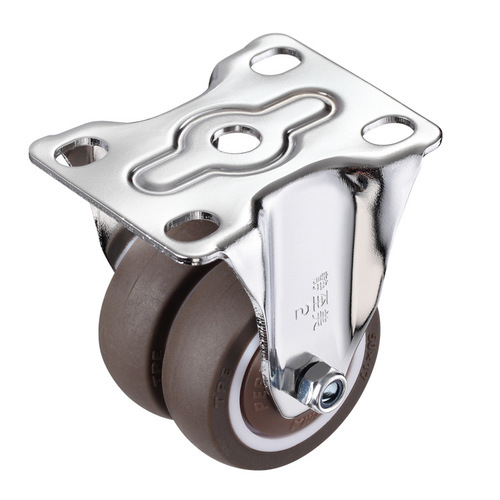 1.5-inch rubber double-row caster directional wheel load-bearing silent double-wheel load-bearing TPR flat bottom caster abdominal muscle caster