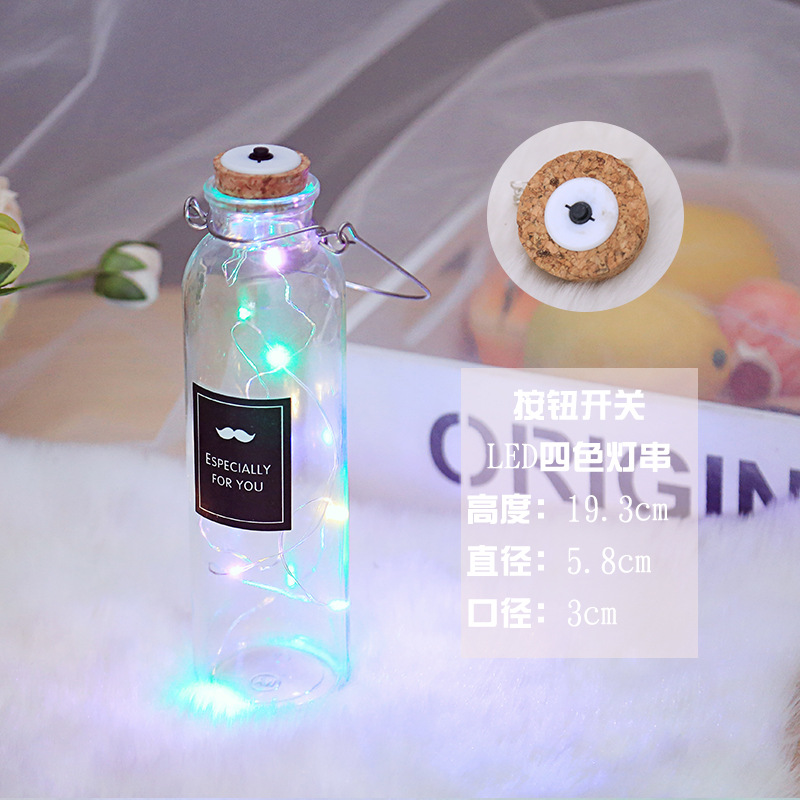 Botella de deseos luminosa botella de vidrio creativa qixi amante graduación regalo Navidad LED deriva botella estrella