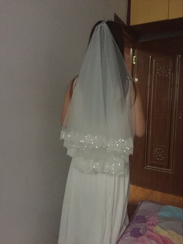 Bridal Wedding Veil Sequin Lace Wedding Veil Simple Short Super Fairy Wedding Dress Accessories Cross-Border Hot Sale