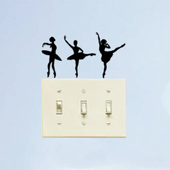 Dancer Switch Decor Sticker Character Sticker Removable Engraved Wall Sticker Waterproof No Damage to Wall
