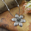 Classic ethnic silver retro accessory, necklace, Thailand, ethnic style