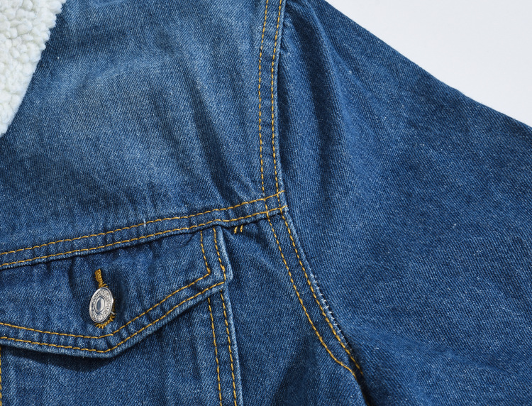 Herrenbekleidung Herren Winter Lammfell Blau Jeansjacke Slim Fit Langarmjacke Plus Samt Denim Top Jugend_voghion.com