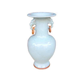 景德镇陶瓷花瓶仿古钧瓷双耳活环赏瓶窑变大号工艺品摆件批发瓷器