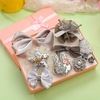 Children's set, hair accessory with bow, hairgrip, bangs, hairpins for princess, jewelry