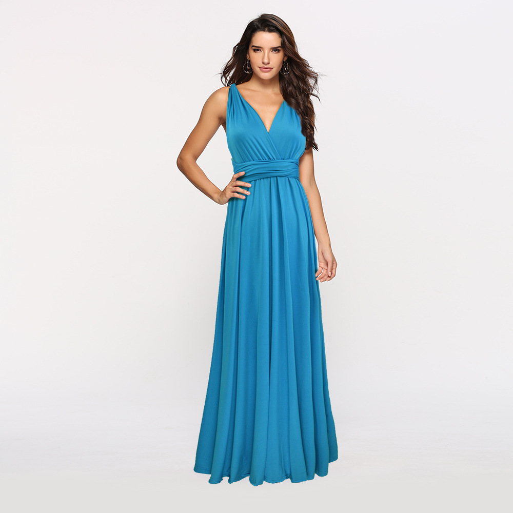 Women's A-line Skirt Fashion Collarless Patchwork Sleeveless Solid Color Maxi Long Dress Daily display picture 26