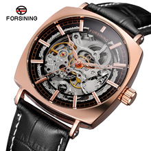 新款 forsining 欧美风范男士时尚休闲镂空防水 全自动机械手表
