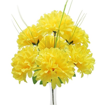 清明节仿真菊花批发 7头龙爪菊祭奠塑料花 公墓祭祀扫墓人造绢花