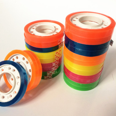 廠家直銷 彩色透明辦公小膠帶 手工膠布 DIY透明膠帶 寬8mm 厚7mm