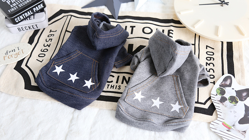 五星口袋带帽衫