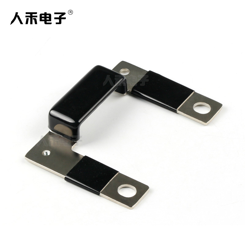 人禾电子 紫铜U型折弯铜排连接电镀打孔电力系统导电排浸塑硬铜排