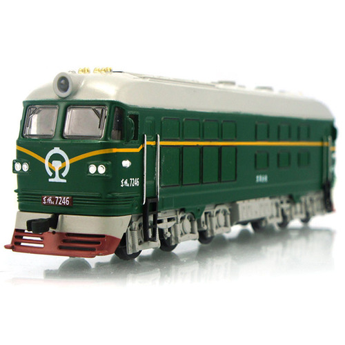 【Boxed】1:87 Dongfeng Diesel Locomotive Classic Train Engine Alloy Sound and Light Train Model Toy Car 839B