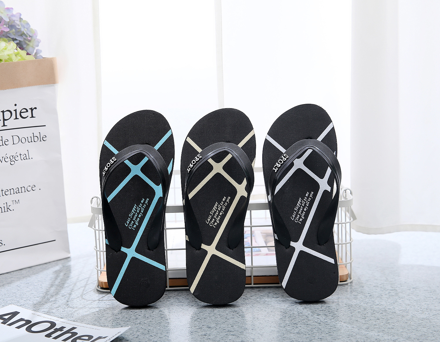 Casual summer flip flops platform