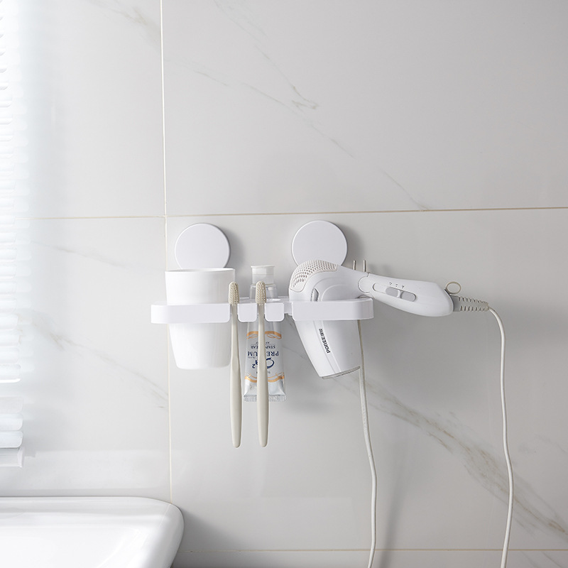 免打孔浴室吹风机架子 卫生间吹风机收纳架 壁挂吹风机架批发|ru