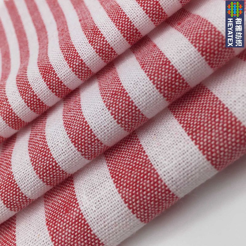 红色弹力条纹 6种条宽10余色 21S色织条服装配饰面料 现货H2266