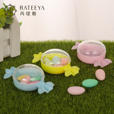 创意小糖果塑料盒子卡通半透明喜糖盒儿童生日周岁小礼品婚庆礼盒|ru