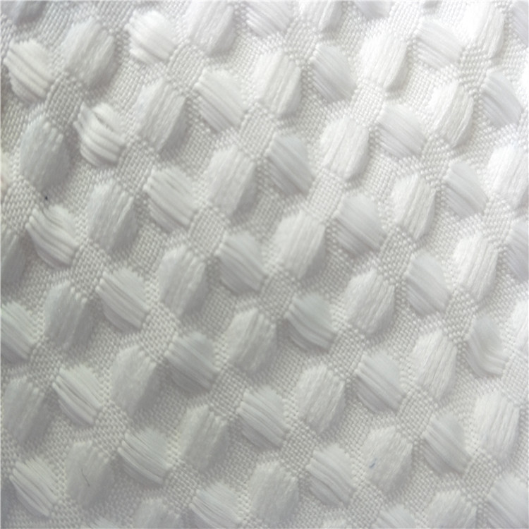 产家直销生产浴帘面料多种花型阴阳圆圈 华夫格蜂巢格回字格长城