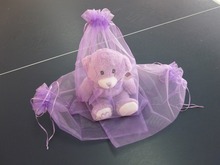 厂家现货供应 30*40cm装澳洲小熊毛绒玩具紫色纱袋