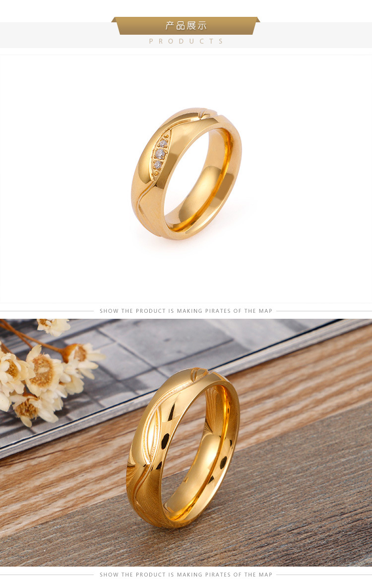 Birthday Occasion Factory Wholesale Supply Japanese And Korean Style Fashion Ring Personalized Rhinestone Simple Titanium Steel Couple Couple Rings Can Be Sent On Behalf