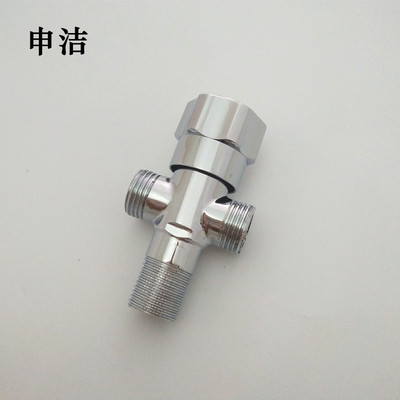 厂家直销 铜一进二出双用三通角阀 4分通用冷热双出水角阀 可贴牌