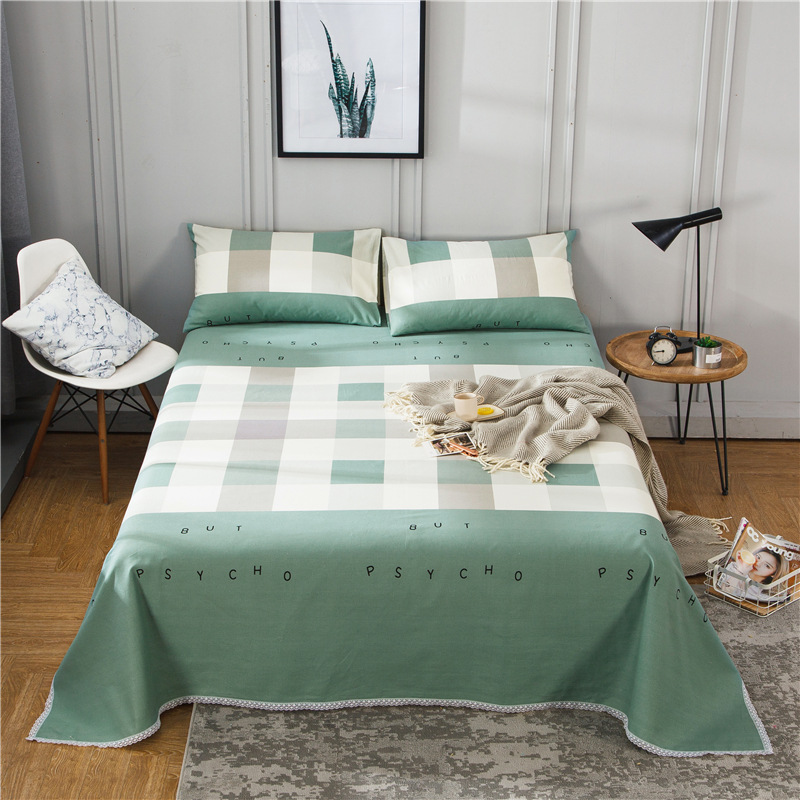Cotton printing The old coarse cloth sheet Single Fitted pillow case wholesale On behalf of