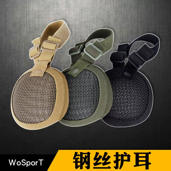 Wosport Factory Direct Sales Tactical Steel Mesh Ear Protection Helmet Adaptation Tactical Protection Outdoor Field Equipment