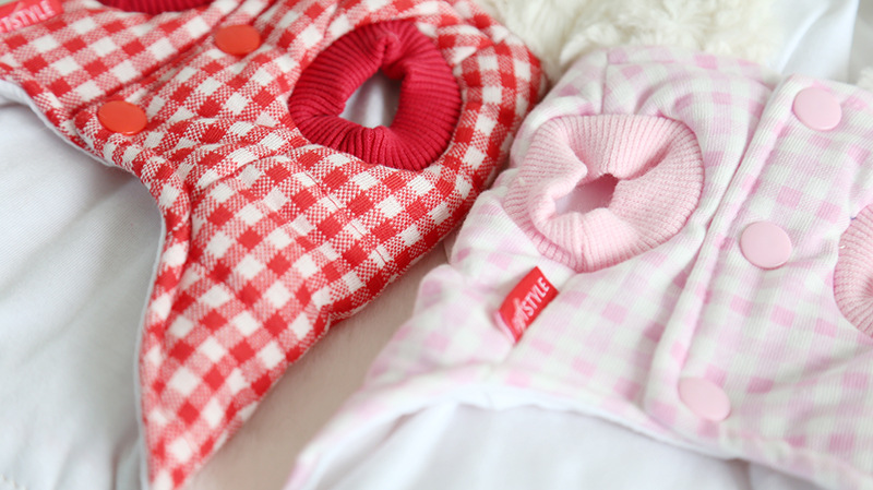 小兔口袋格子马甲