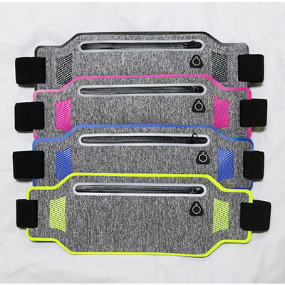 厂家生产 莱卡防水超薄反光户外健身跑步扁腰包 超薄运动腰包