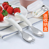 Children's spoon, fork, tableware, handheld cartoon cute set stainless steel for early age for food