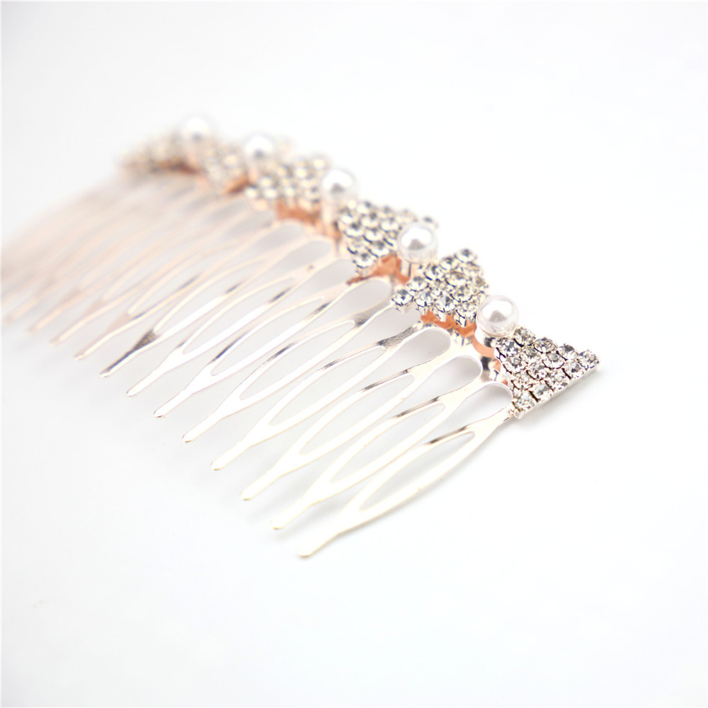 Fashion Diamond-studded Pearl Bow Hair Comb Wholesale Nihaojewelry display picture 2