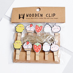 Photo clip, photo holder, cute animal small wooden clip, creative photo wall decoration clip, wall hanging chicken