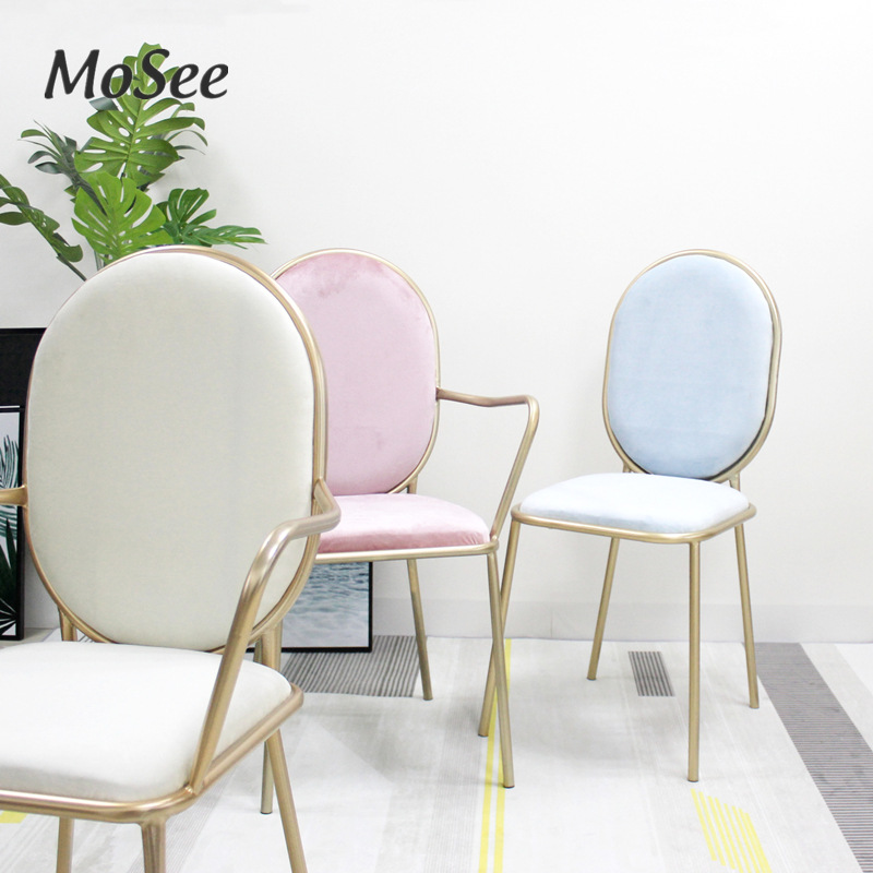 Nordic hierro ocio comedor silla simple moda cafetería tienda de postres respaldo silla hogar pequeño apartamento silla