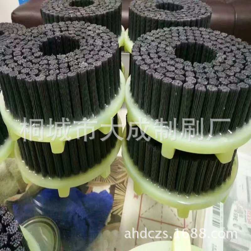 毛刷厂供应工业端面刷 打磨机刷 去毛刺抛光磨料丝浇筑式毛刷盘