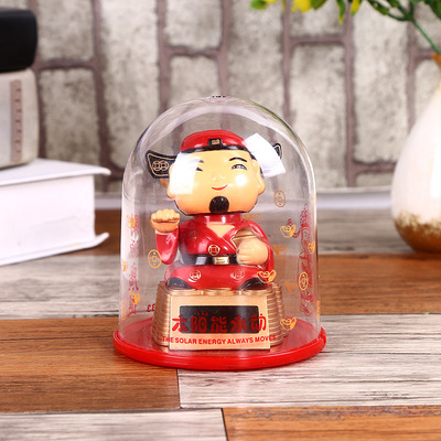 太陽能點頭娃娃爺室內桌面擺件招手車載飾品擺件廠家批發