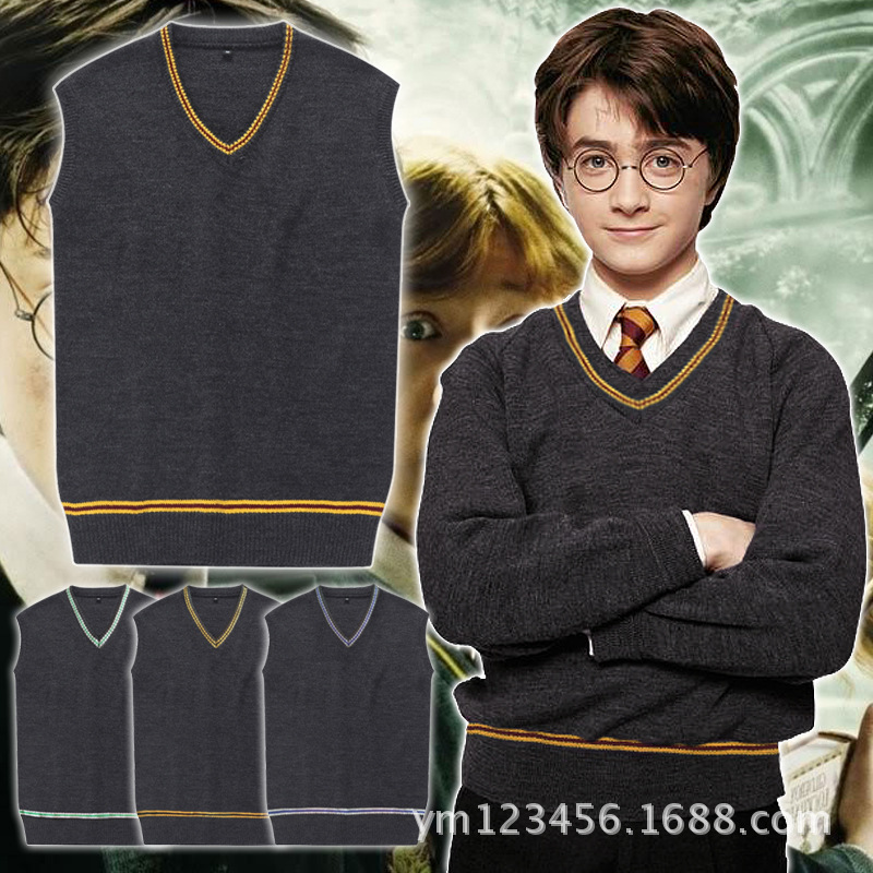 Harry Potter V-neck sweater Magic gowns cosplay Universal COS waistcoat vest sweater goods in stock original edition