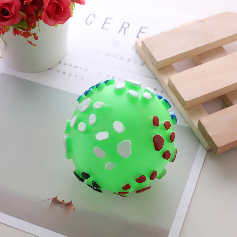 Juguete para mascotas vinilo huellas de colores bola de juguete perro sonido juguete para mascotas perro juguete