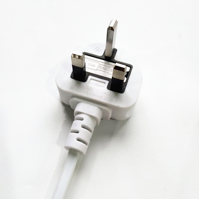 英国注塑BS插头 2芯0.75平方2米带303开关尾部带E14灯头弹簧