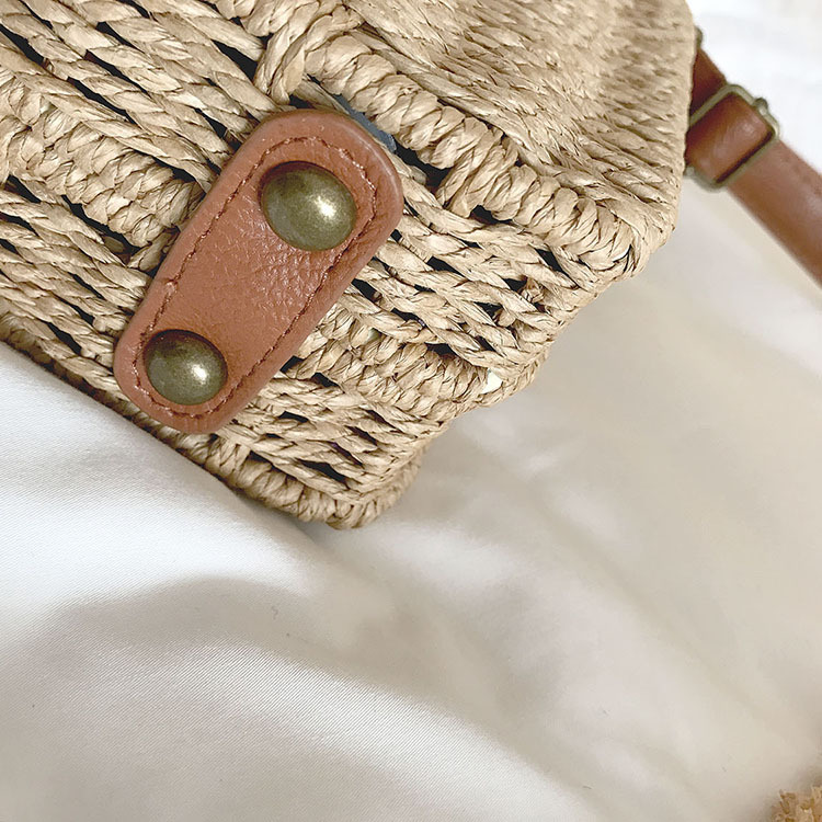 Summer New Beach Straw Bag Seaside Leisure Holiday Small Square Bag Woven Bag Wholesale display picture 7