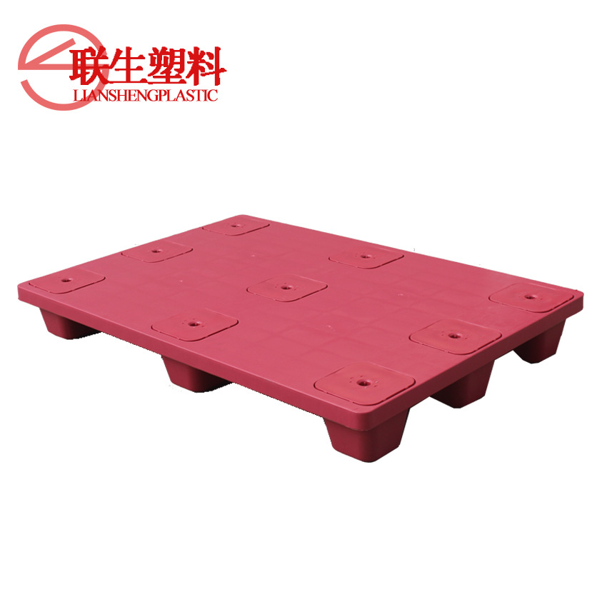 46卡叉车九脚塑料托盘栈板垫板平板四面进叉塑料托盘1.16*0.8m