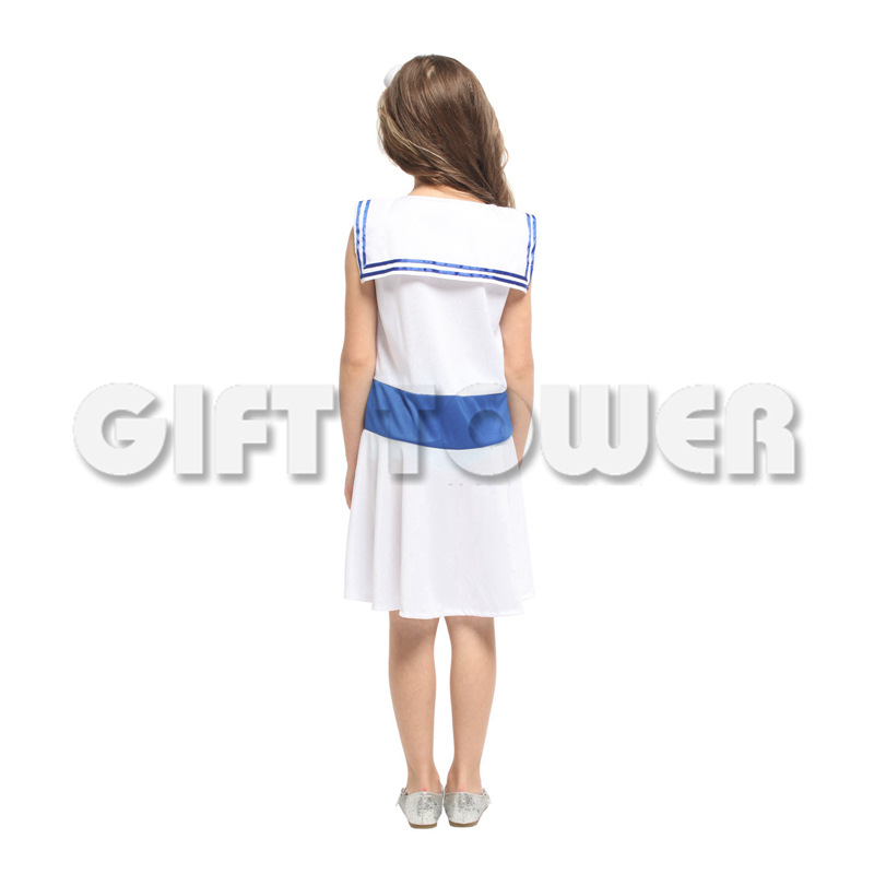 Huanyou Carnival Costume for Kindergarten Kids G-0348 Cool Blue and White Little Navy cosplay costume for children detail image 5