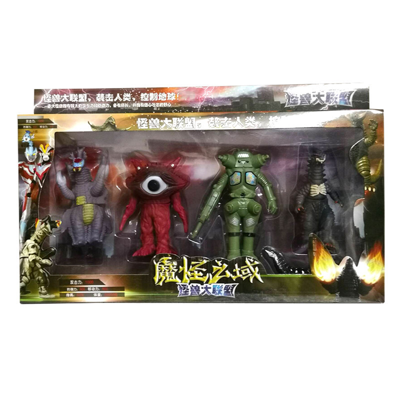 捷德软胶怪兽玩具套装 雷德王银河胜利超人组合儿童玩具