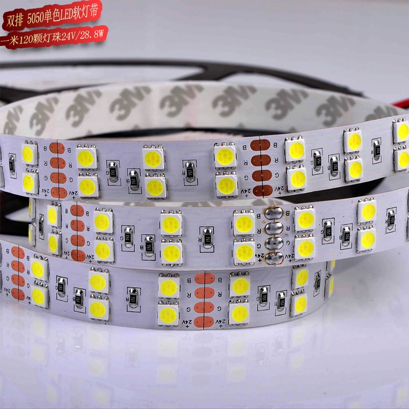 LED double row light strip, copper double-sided light panel, tubular collar, lamp, 24v