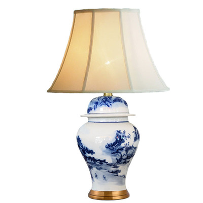 中山厂家供应欧式台灯全铜床头灯现代简约个性浪漫新中式陶瓷台灯