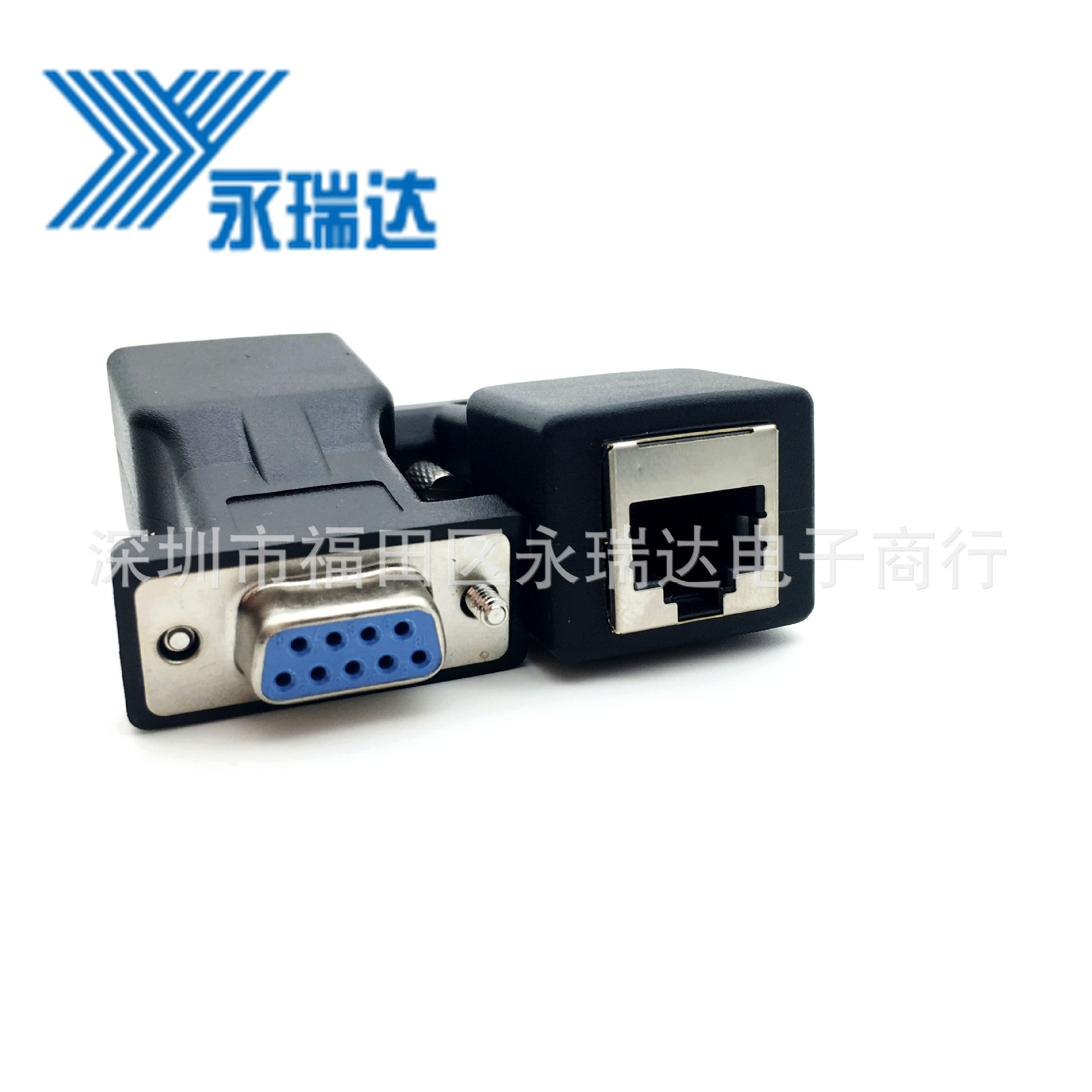 RJ45转串口 RJ45转DB9串口 网口转9针串口转网口转接头 DB9母头