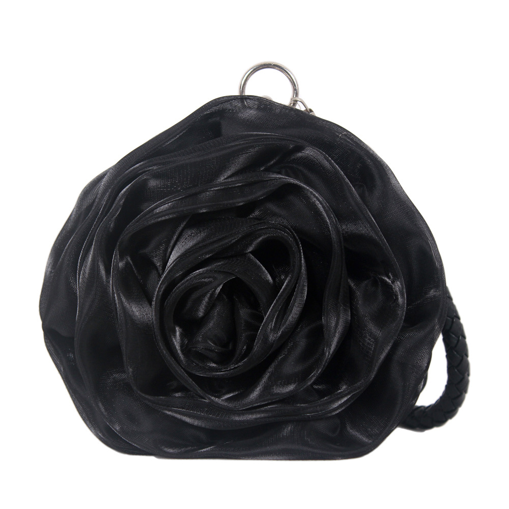 three-dimensional Satin Flower Evening Bags Evening Dress bag bride Wedding packages Lipstick Small change portable Small bag girl