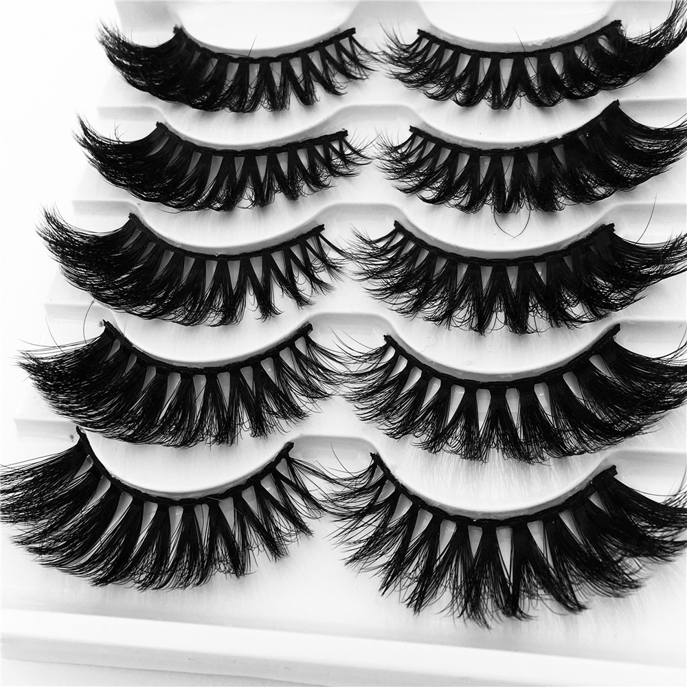 5 Pairs Of Imitation Mink Hair Natural Thick False Eyelashes display picture 1