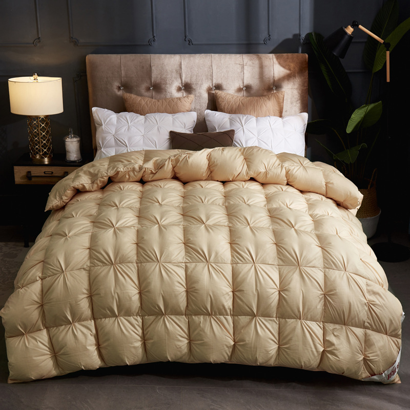 雅尚 柔赛丝羽绒被扭花面包格羽毛绒冬被加厚双人被芯多规格批发|ms