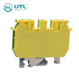 尤提乐JUT1-4/2-2PE 二进二出导轨式接地端子4平方导线连接器零线