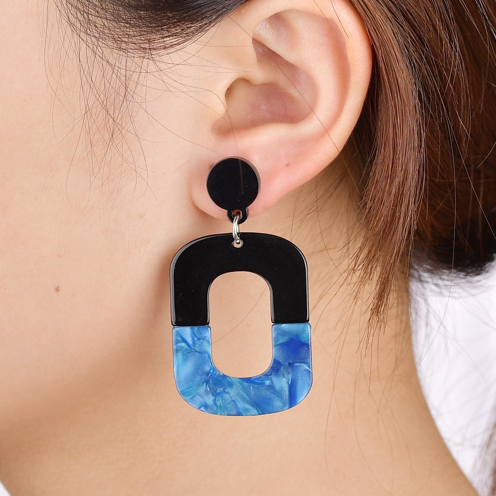 Wedding, Travel Occasion Arylic Material Simple Multicolor Stitching Geometric Acrylic Earrings